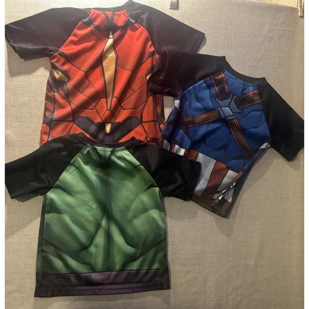 Marvel Avengers Boys 3T Shirt Lot‎ Iron Man Captain America Hulk Athletic Tees